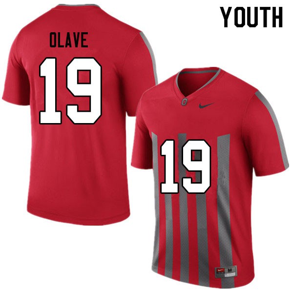 Ohio State Buckeyes #19 Chris Olave Youth Stitch Jersey Throwback OSU90805